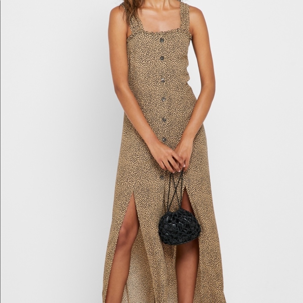 TOPSHOP Front Split Pinafore Dress